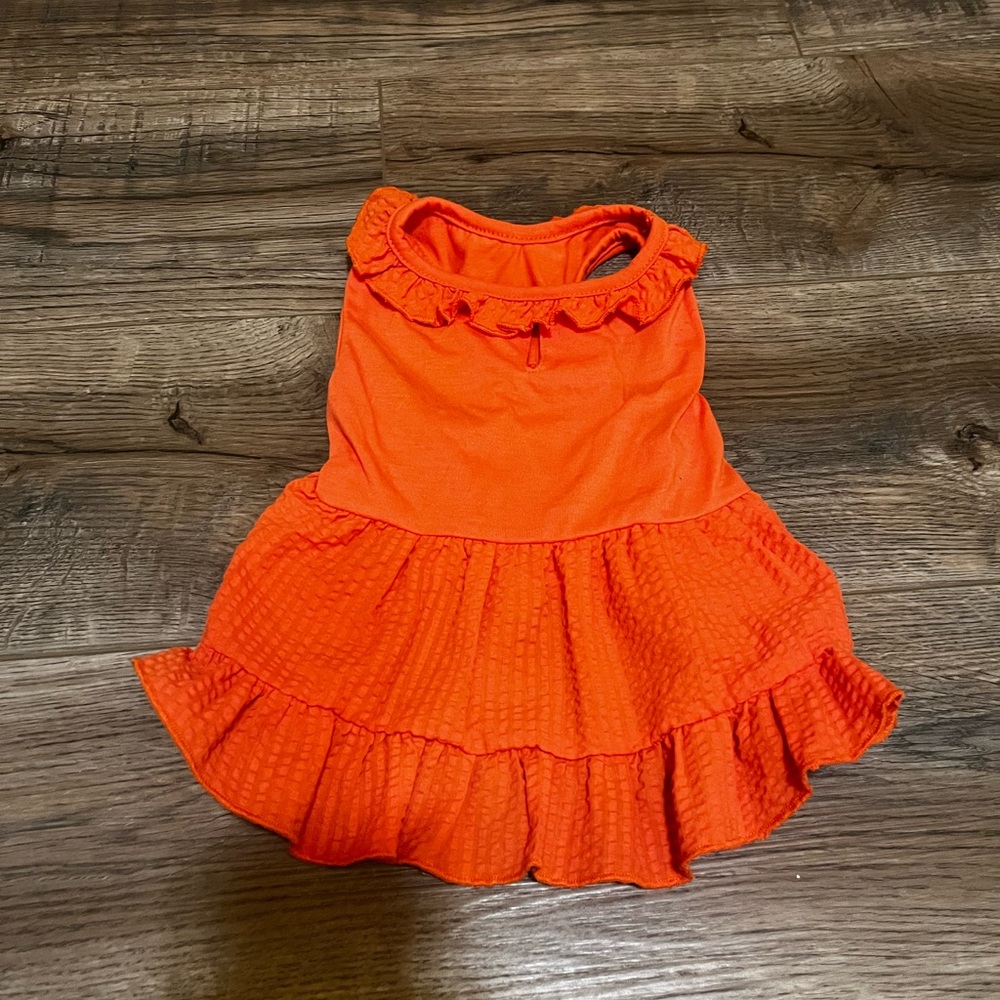 small orange dog dress